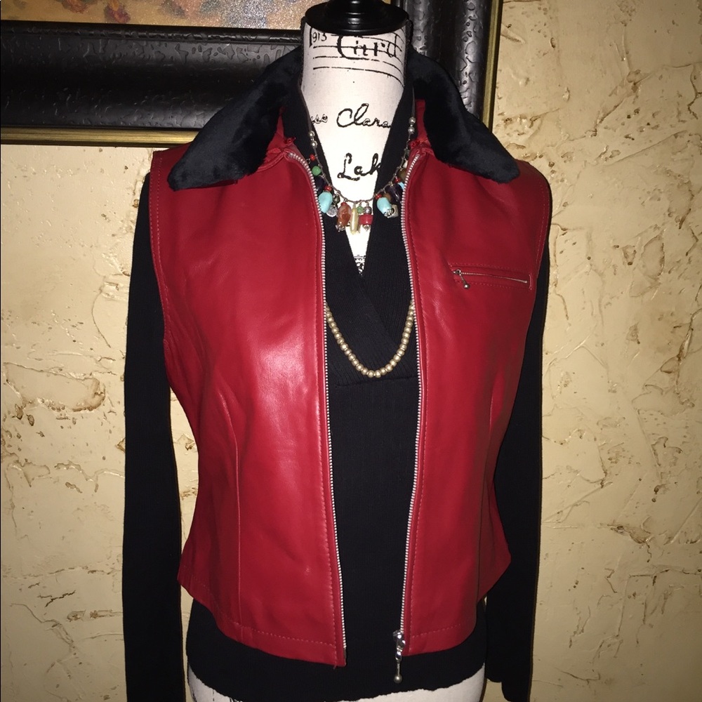 Red Leather Vest